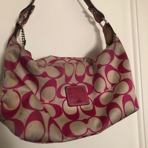 Coach satin make up bag